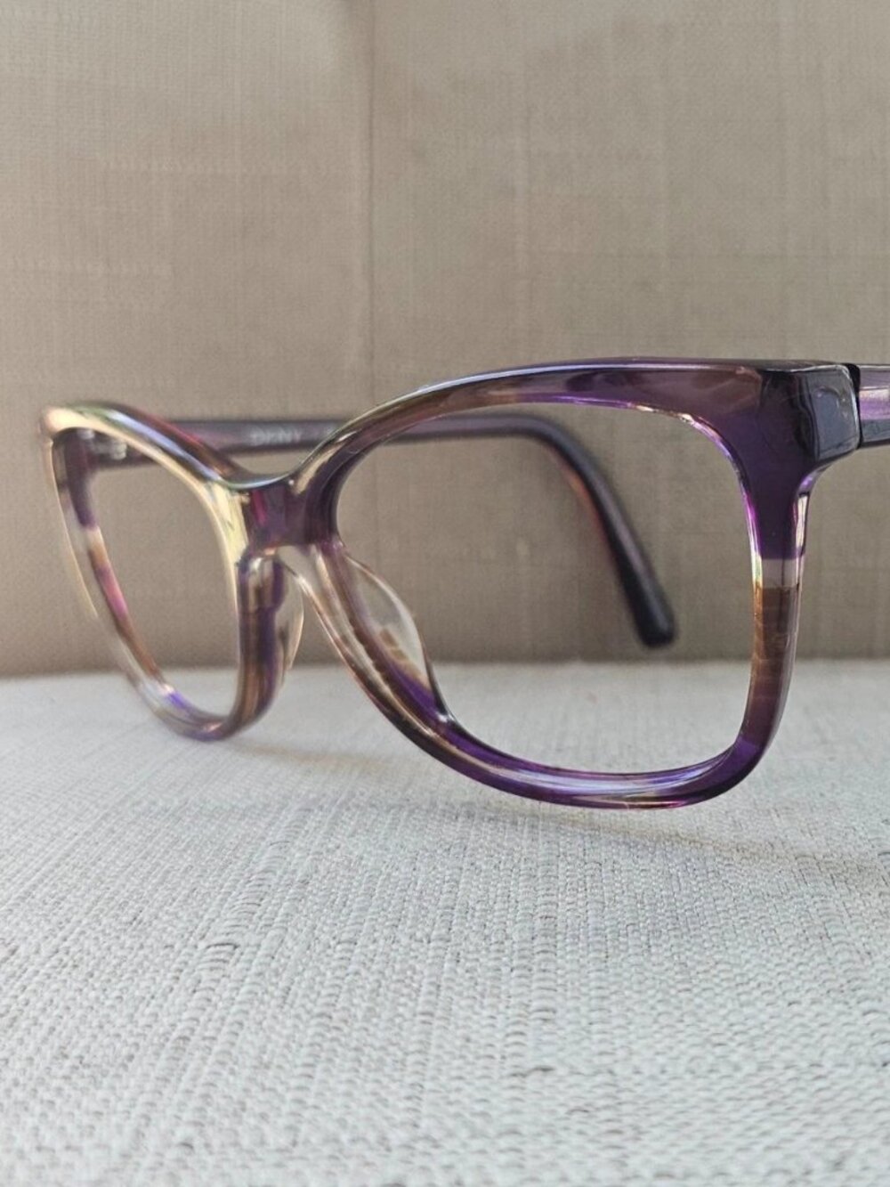DKNY Women Eyeglasses Frame Purple Clear Marble Swirl Glasses Eyewear DY4105